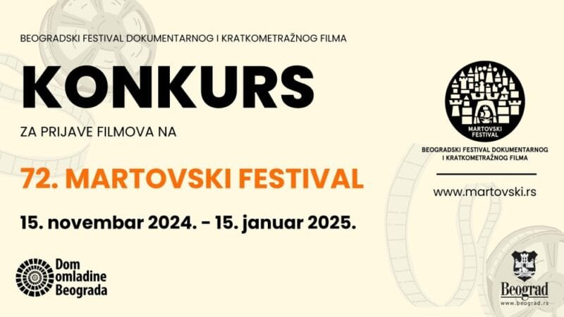 Konkurs je Otvoren: Prijave Filmova za 72. Martovski Festival!