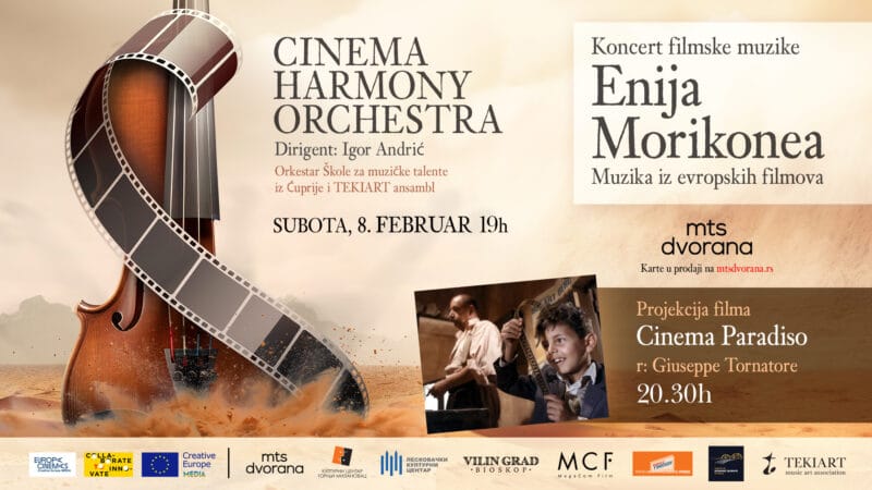 Koncert filmske muzike Enija Morikonea i projekcija filma „Cinema Paradiso“ u mts Dvorani